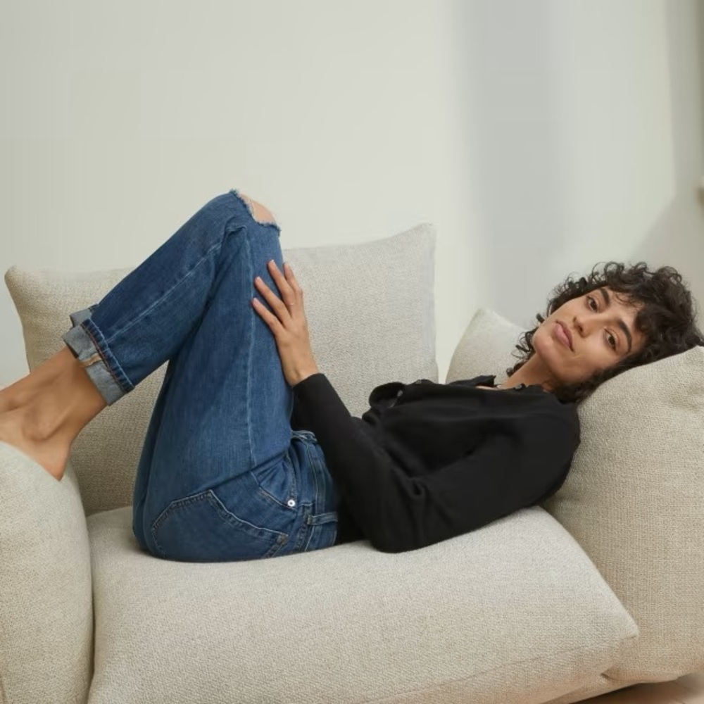 Everlane The Summer Jean in Distressed Indigo